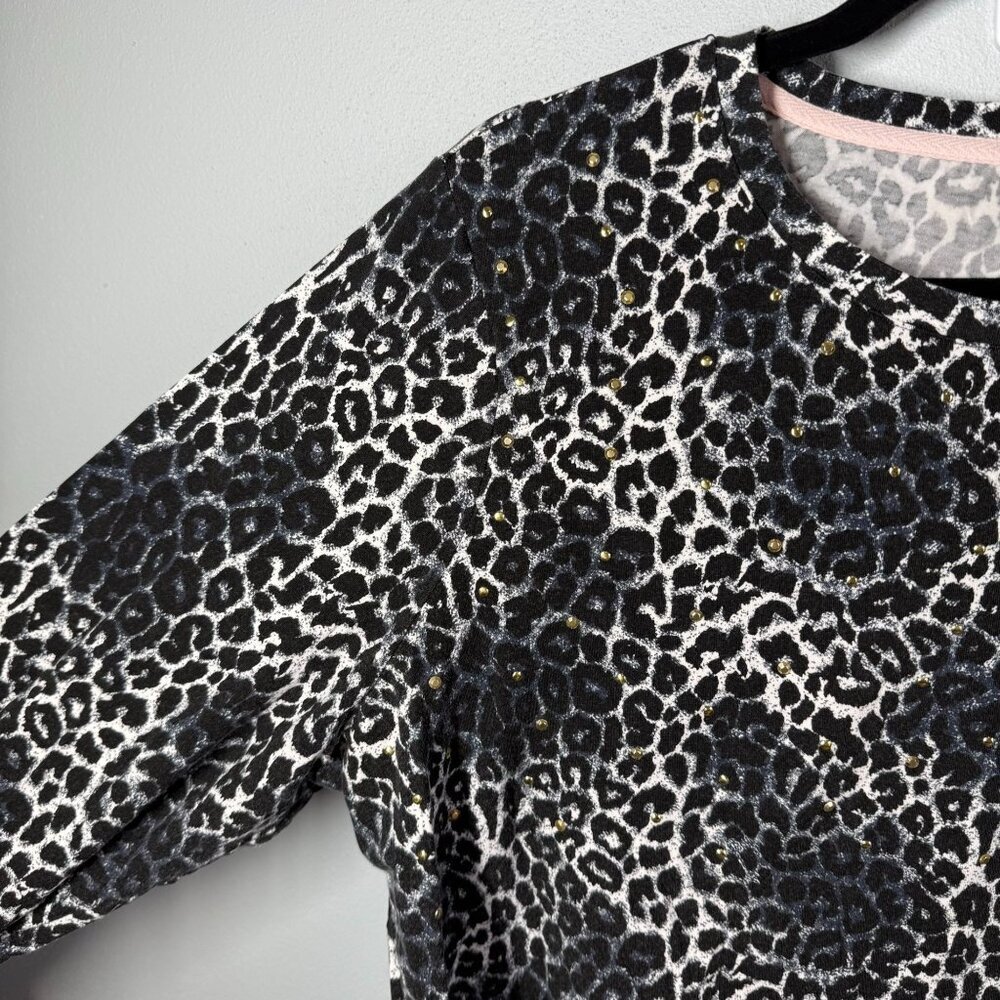 Rafaella Weekend Womens Knit Top 3X Animal Southwest Design Gold Embellishments - Picture 7 of 12